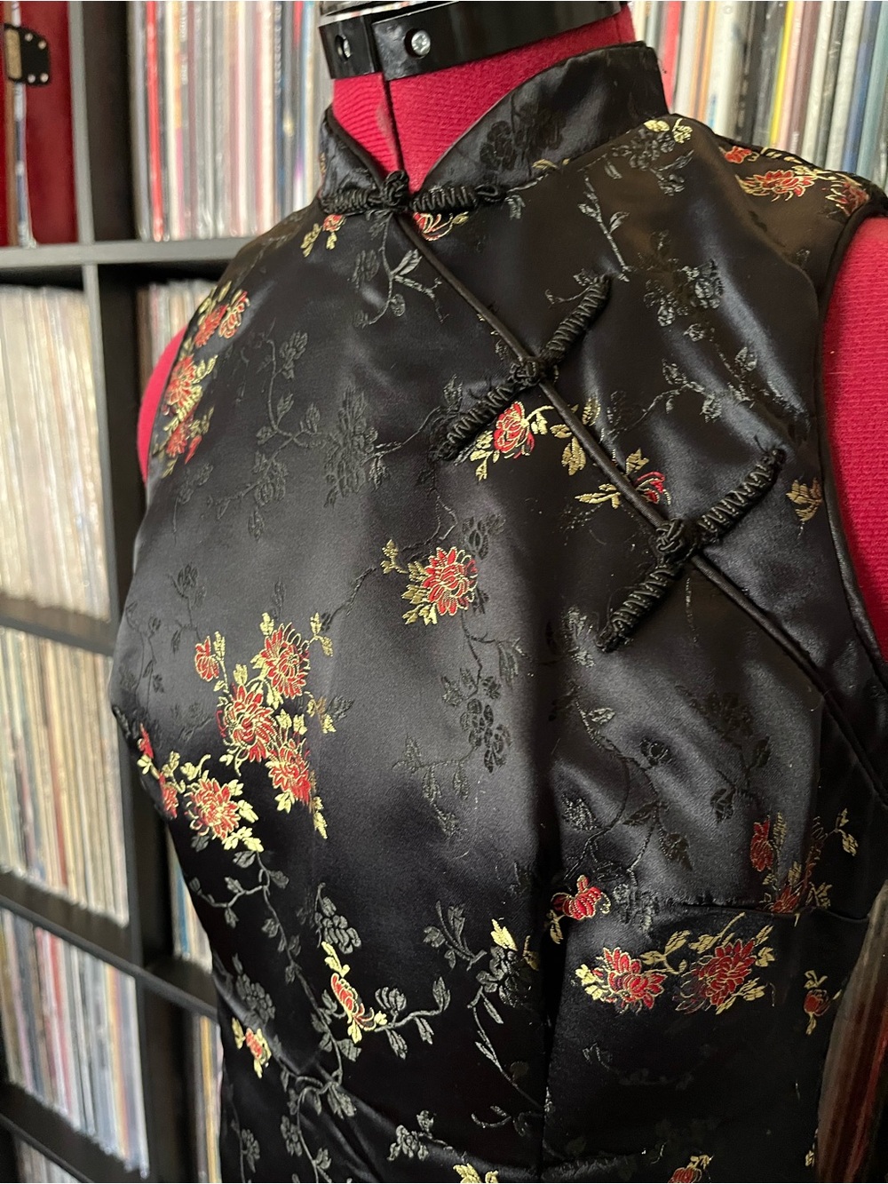 Asian Satin Floral Vintage Robbie Bee LBD cheongsam
